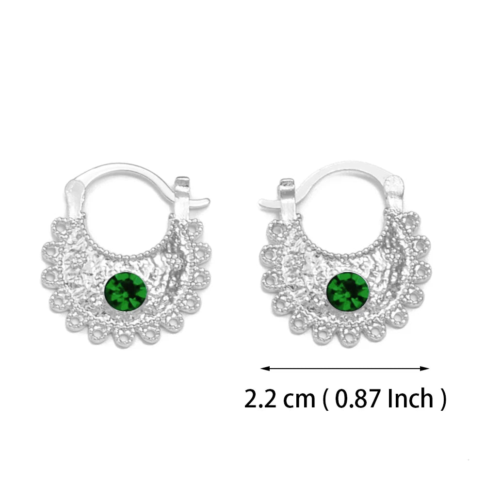 Anniyo 2.2CM/1.5CM Small Stud Earrings With Rhinestone Ethiopian Eritrean African Jewelry Women Girls #160916